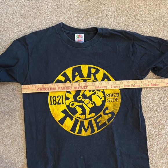 90's Hard Times Cafe MPLS MN T-shirt Black * Yellow EUC Adult S Retro Punk - Picture 5 of 6